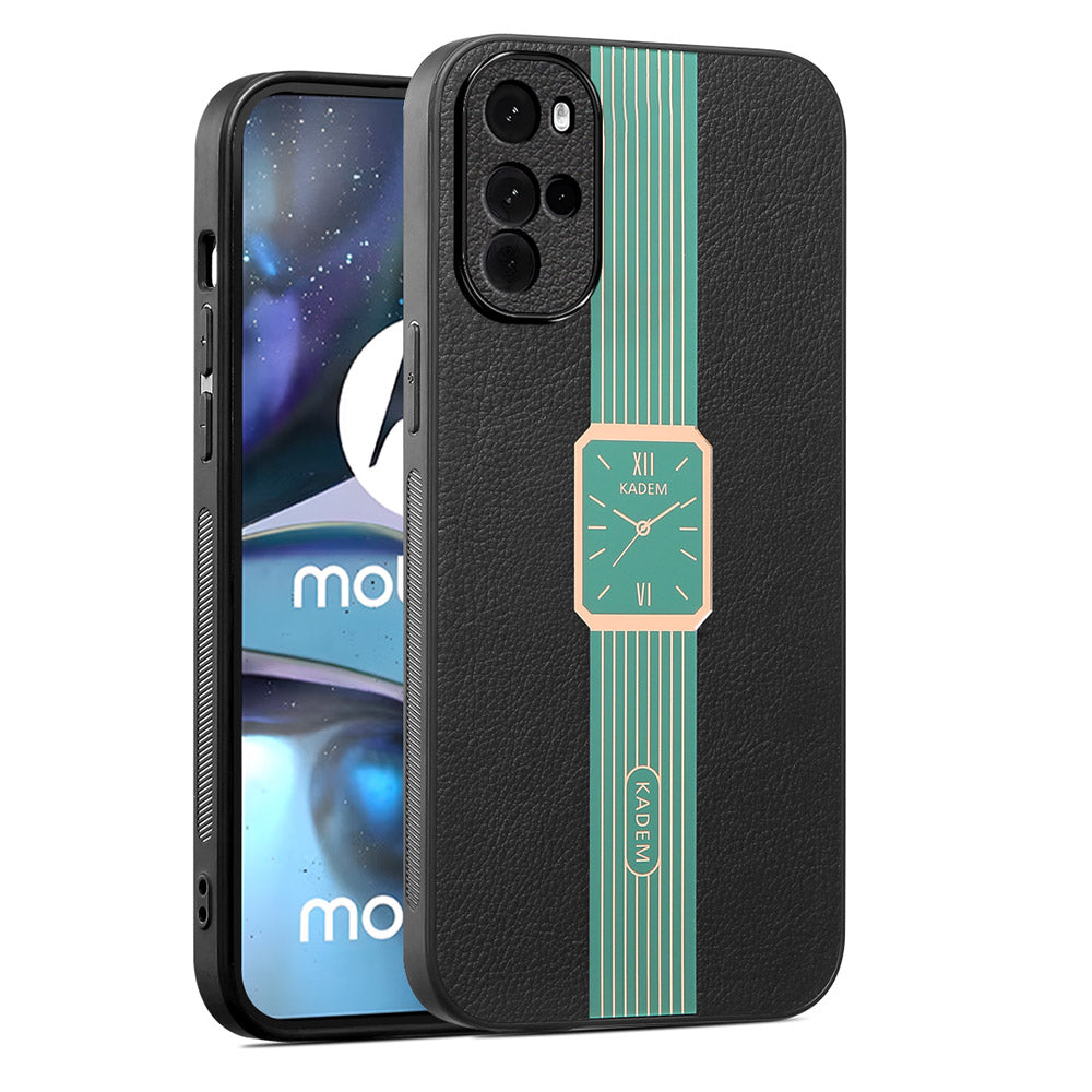 KADEM For Motorola Moto G22 Case Bump Proof PU+TPU+Acrylic Watch Pattern Phone Cover KADEM For Motorola Moto G22 Case Bump Proof PU+TPU+Acrylic Watch Pattern Phone Cover
